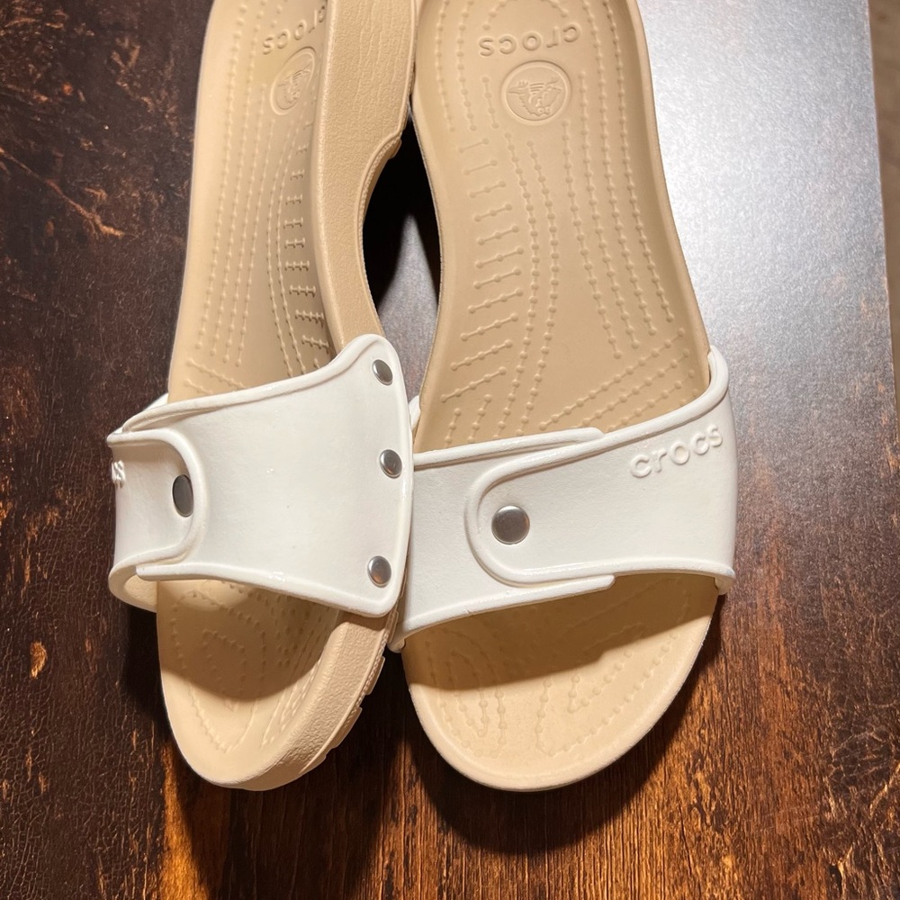 Crocs Women's White Slide Sandals